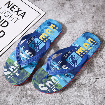 Men's Drift Two Tone Alphabet Print Flip-flops Beach Shoes